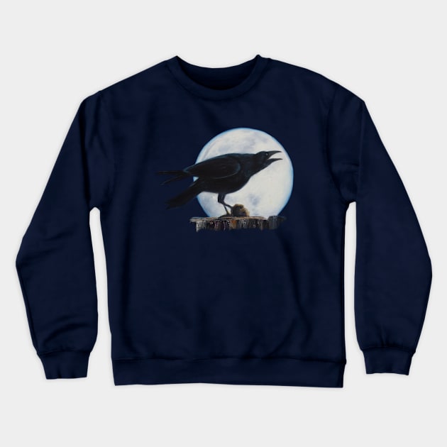 Mood Shadow Raven Crewneck Sweatshirt by rand0mity